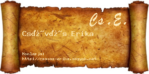 Csávás Erika névjegykártya