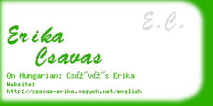 erika csavas business card